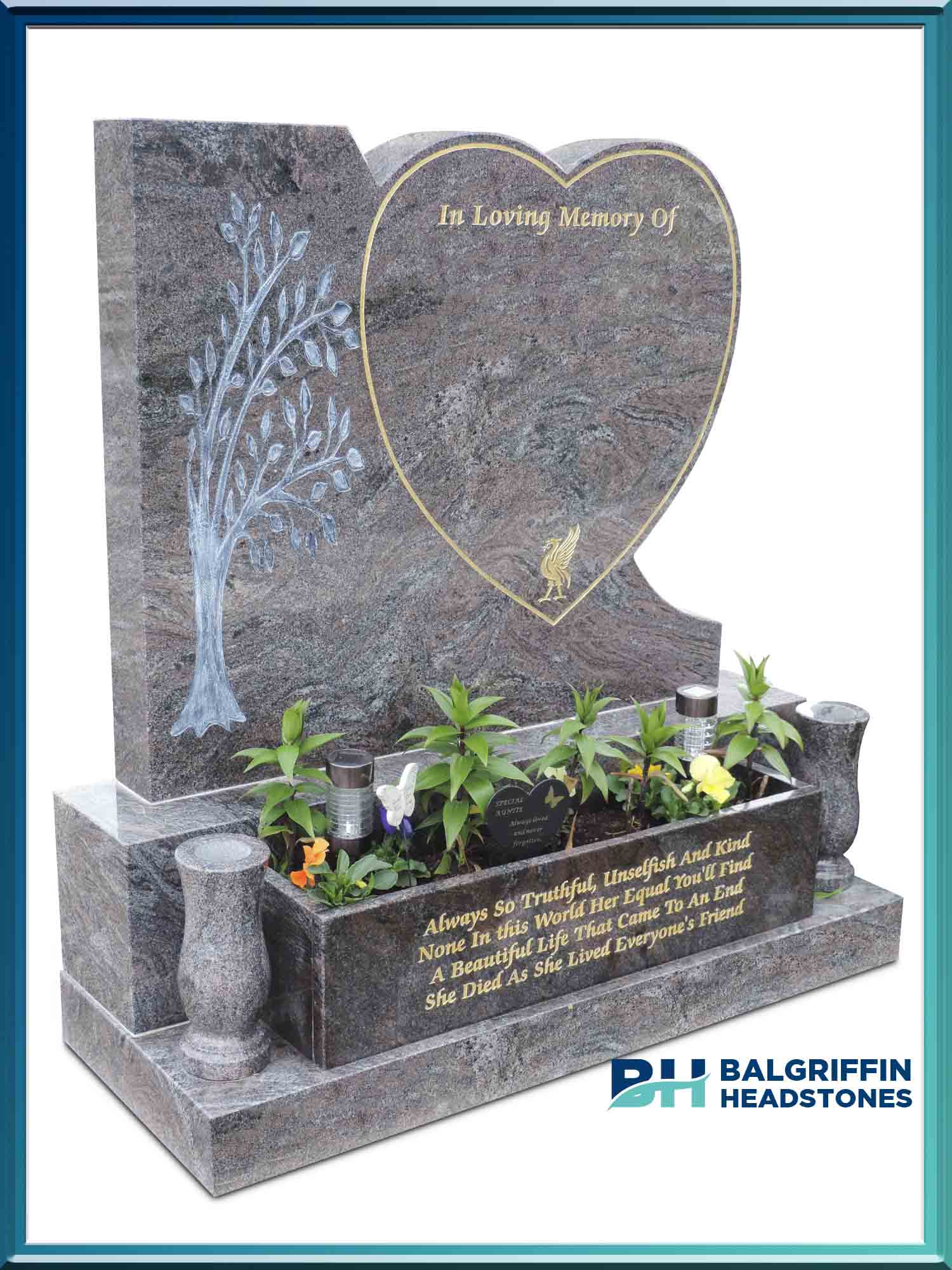 Balgriffin Headstones Heart design style