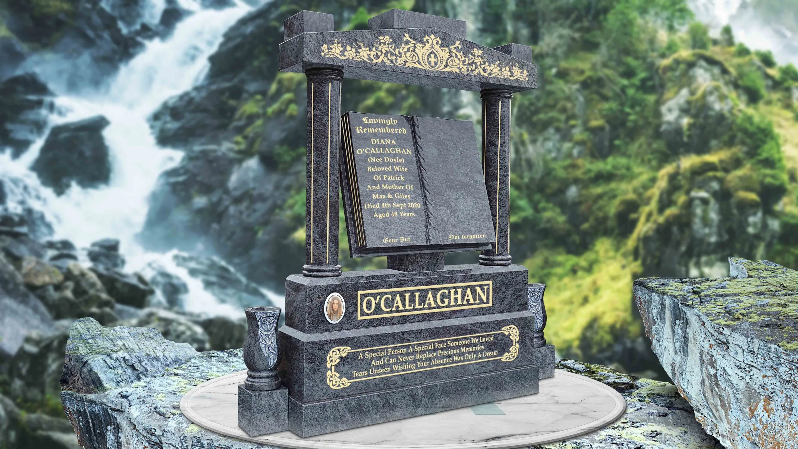 Balgriffin Headstones Book design style