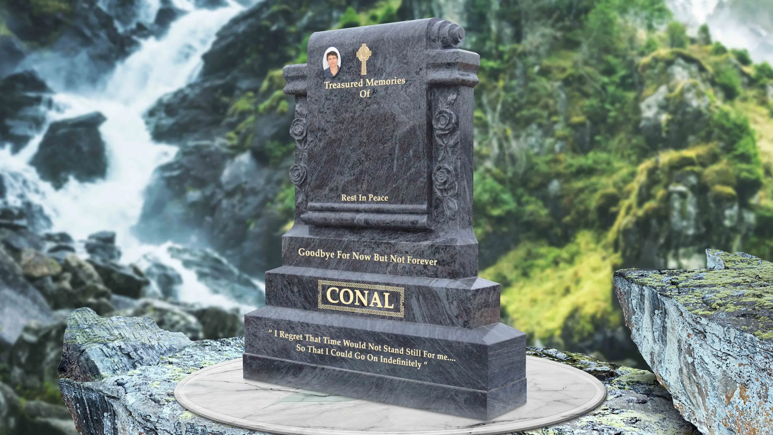 Balgriffin Headstones Scroll design style